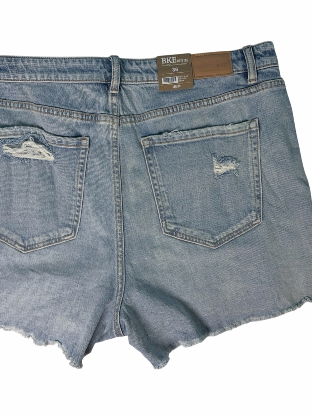 BKE Shorts Womens 36/16 Blue Denim Distressed Cutoff Billie Slim Fit Casual - Picture 7 of 10